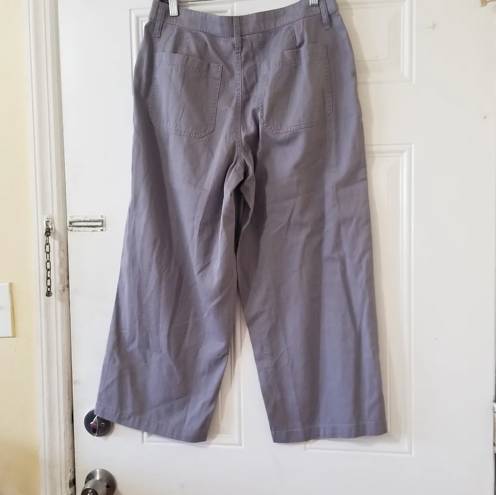 J. Crew Cropped Wide-Leg Pants in Dusty Lavender Gray